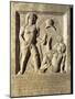 Roman Civilization, Funerary Stele with Relief Depicting Gladiator Fight, from Amisos, Turkey-null-Mounted Giclee Print
