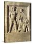 Roman Civilization, Funerary Stele with Relief Depicting Gladiator Fight, from Amisos, Turkey-null-Stretched Canvas