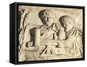 Roman Civilization, Plaster Cast of Trajan's Column, Roman Carpenters at Work-null-Framed Stretched Canvas