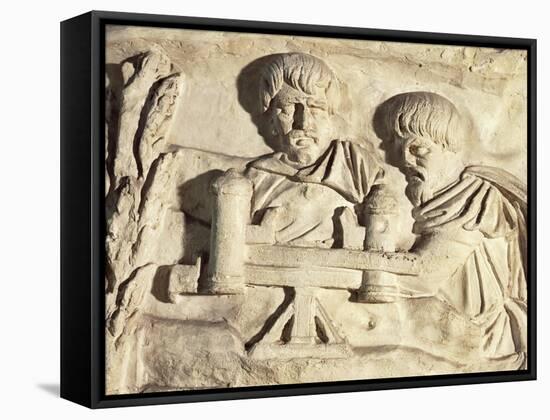Roman Civilization, Plaster Cast of Trajan's Column, Roman Carpenters at Work-null-Framed Stretched Canvas