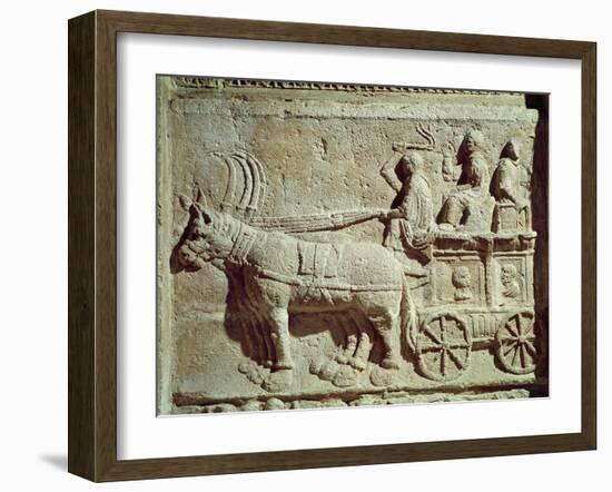 Roman Civilization, Relief Depicting Travel Scene, from Vaison-La-Romaine, France-null-Framed Giclee Print