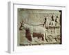 Roman Civilization, Relief Depicting Travel Scene, from Vaison-La-Romaine, France-null-Framed Giclee Print