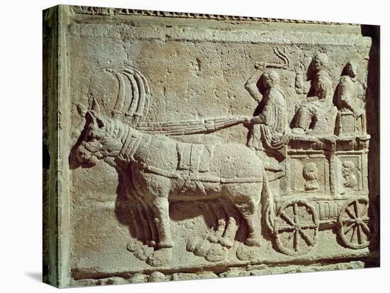 Roman Civilization, Relief Depicting Travel Scene, from Vaison-La-Romaine, France-null-Stretched Canvas