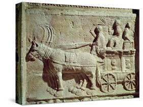 Roman Civilization, Relief Depicting Travel Scene, from Vaison-La-Romaine, France-null-Stretched Canvas