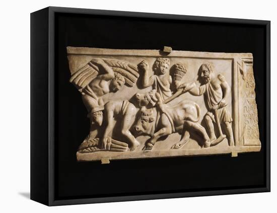 Roman Civilization Relief Depicting Work in Fields-null-Framed Stretched Canvas