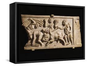Roman Civilization Relief Depicting Work in Fields-null-Framed Stretched Canvas