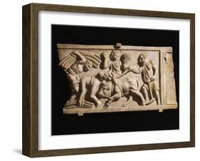 Roman Civilization Relief Depicting Work in Fields-null-Framed Giclee Print