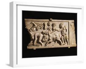 Roman Civilization Relief Depicting Work in Fields-null-Framed Giclee Print