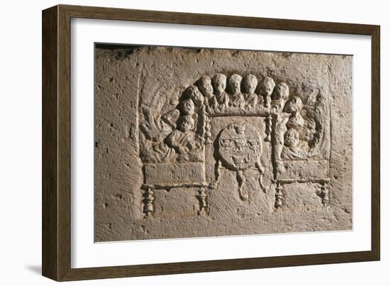 Roman Civilization, Relief Portraying Feast-null-Framed Giclee Print