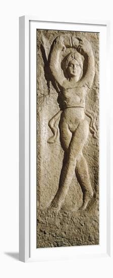 Roman Civilization, Relief Portraying Female Dancer, from Pest, Hungary-null-Framed Premium Giclee Print