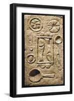 Roman Civilization, Relief Portraying Food Laid Out on Table, from Timgad, Algeria-null-Framed Giclee Print