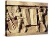 Roman Civilization, Relief Portraying Gladiator Fight, from Preturo, L'Aquila Province, Detail-null-Stretched Canvas