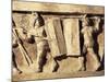 Roman Civilization, Relief Portraying Gladiator Fight, from Preturo, L'Aquila Province, Detail-null-Mounted Giclee Print