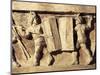 Roman Civilization, Relief Portraying Gladiator Fight, from Preturo, L'Aquila Province, Detail-null-Mounted Giclee Print