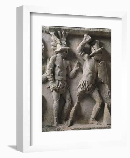 Roman Civilization, Relief with Scenes of Gladiatorial Combat and Games-null-Framed Giclee Print