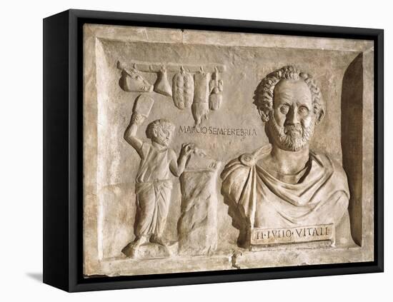 Roman Civilization, Sign for Tiberius Julius Vitale'S, Relief from Villa Albani, Rome-null-Framed Stretched Canvas