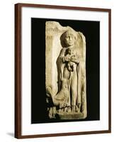 Roman Civilization, Stele Depicting Child and Rooster, from Bordeaux, France-null-Framed Giclee Print