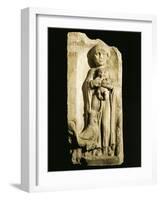 Roman Civilization, Stele Depicting Child and Rooster, from Bordeaux, France-null-Framed Giclee Print