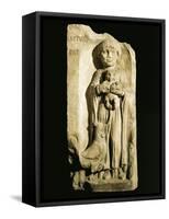 Roman Civilization, Stele Depicting Child and Rooster, from Bordeaux, France-null-Framed Stretched Canvas