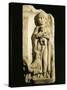 Roman Civilization, Stele Depicting Child and Rooster, from Bordeaux, France-null-Stretched Canvas