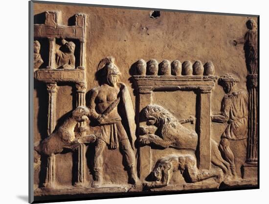 Roman Civilization, Terracotta Relief Depicting Hunting Scene in Circus-null-Mounted Giclee Print