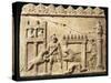 Roman Civilization, Terracotta Relief Depicting Lions and Gladiators Fighting in Circus-null-Stretched Canvas