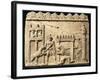 Roman Civilization, Terracotta Relief Depicting Lions and Gladiators Fighting in Circus-null-Framed Giclee Print