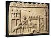 Roman Civilization, Terracotta Relief Depicting Lions and Gladiators Fighting in Circus-null-Stretched Canvas