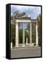 Roman Column and Lintel Structure, Villa Borghese Park, Rome, Lazio, Italy-James Emmerson-Framed Stretched Canvas