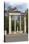 Roman Column and Lintel Structure, Villa Borghese Park, Rome, Lazio, Italy-James Emmerson-Stretched Canvas