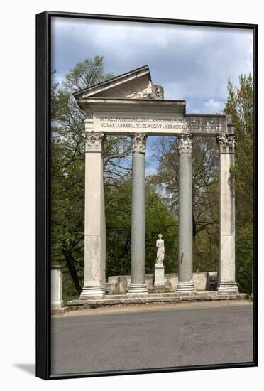 Roman Column and Lintel Structure, Villa Borghese Park, Rome, Lazio, Italy-James Emmerson-Framed Photographic Print