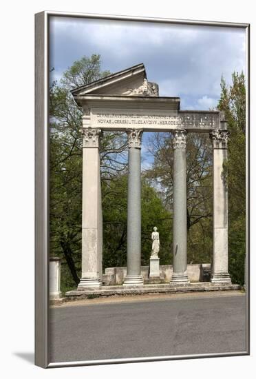 Roman Column and Lintel Structure, Villa Borghese Park, Rome, Lazio, Italy-James Emmerson-Framed Photographic Print