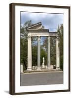 Roman Column and Lintel Structure, Villa Borghese Park, Rome, Lazio, Italy-James Emmerson-Framed Photographic Print