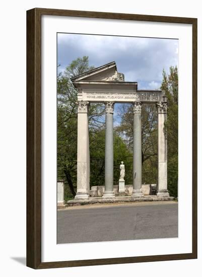 Roman Column and Lintel Structure, Villa Borghese Park, Rome, Lazio, Italy-James Emmerson-Framed Photographic Print