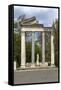 Roman Column and Lintel Structure, Villa Borghese Park, Rome, Lazio, Italy-James Emmerson-Framed Stretched Canvas