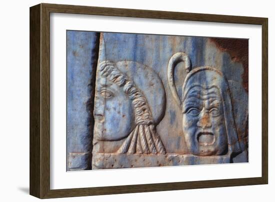 Roman Comic Masks, Sabratha, Libya, C161-C192 Ad-Vivienne Sharp-Framed Photographic Print