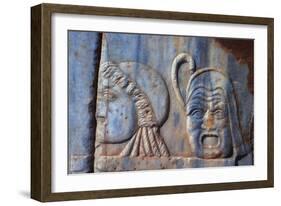 Roman Comic Masks, Sabratha, Libya, C161-C192 Ad-Vivienne Sharp-Framed Photographic Print