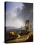 Roman Countryside with Oxen-Hendrik Voogd-Stretched Canvas