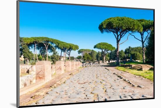 Roman Decumanus, Ostia Antica archaeological site, Ostia, Rome province, Latium (Lazio), Italy-Nico Tondini-Mounted Photographic Print