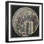 Roman Denarius of Sextus Pompey Depicting Galley Ship with Banner in Front of Messina Lighthouse-null-Framed Giclee Print