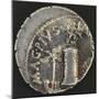 Roman Denarius of Sextus Pompey Depicting Galley Ship with Banner in Front of Messina Lighthouse-null-Mounted Giclee Print