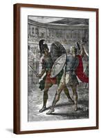 Roman Emperor Commodus Enjoying Fighting as a Gladiator, 190 AD-null-Framed Giclee Print