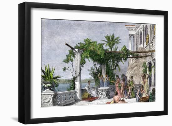 Roman Emperor Tiberius Enjoying His Villa on Capri-null-Framed Giclee Print