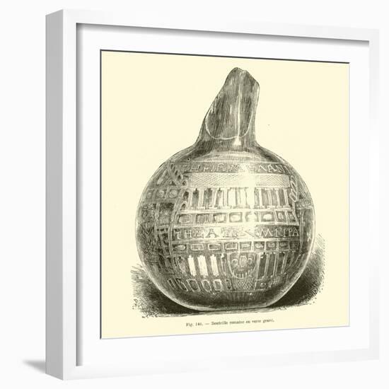 Roman Engraved Glass Bottle-null-Framed Giclee Print