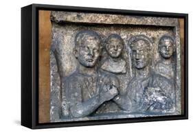 Roman Family on a grave-slab-Unknown-Framed Stretched Canvas