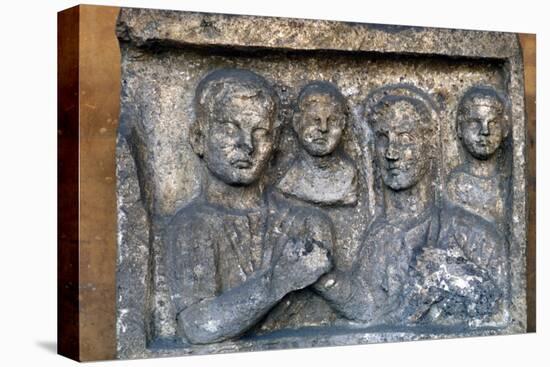 Roman Family on a grave-slab-Unknown-Stretched Canvas