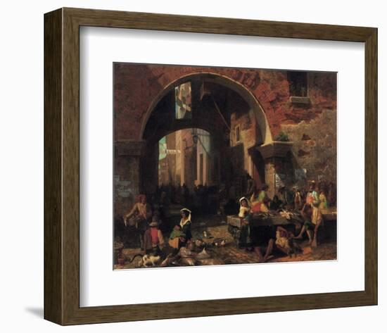 Roman Fish Market-Albert Bierstadt-Framed Premium Giclee Print