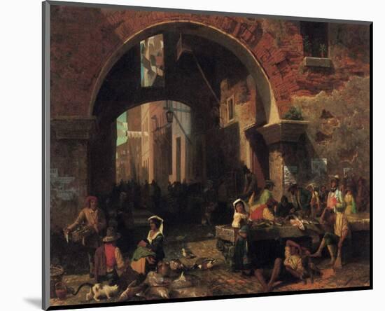 Roman Fish Market-Albert Bierstadt-Mounted Premium Giclee Print