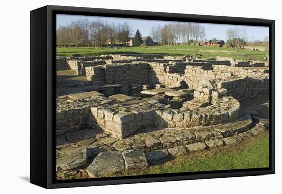 Roman Fort and Settlement at Vindolanda, South Side of Roman Wall, England-James Emmerson-Framed Stretched Canvas