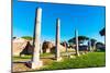 Roman Forum seen from North West, Ostia Antica archaeological site, Ostia, Rome province-Nico Tondini-Mounted Photographic Print